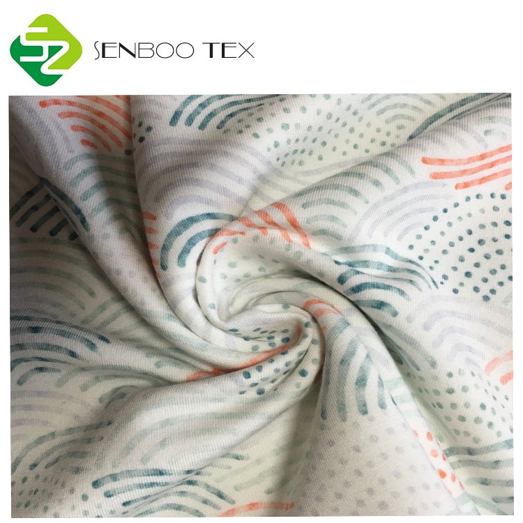 Organic Natural Bamboo Cotton Spandex Loop Terry Fabric 280gsm Eco-Friendly and Soft Printed Pattern for Baby Hoodie