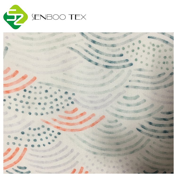 Organic Natural Bamboo Cotton Spandex Loop Terry Fabric 280gsm Eco-Friendly and Soft Printed Pattern for Baby Hoodie