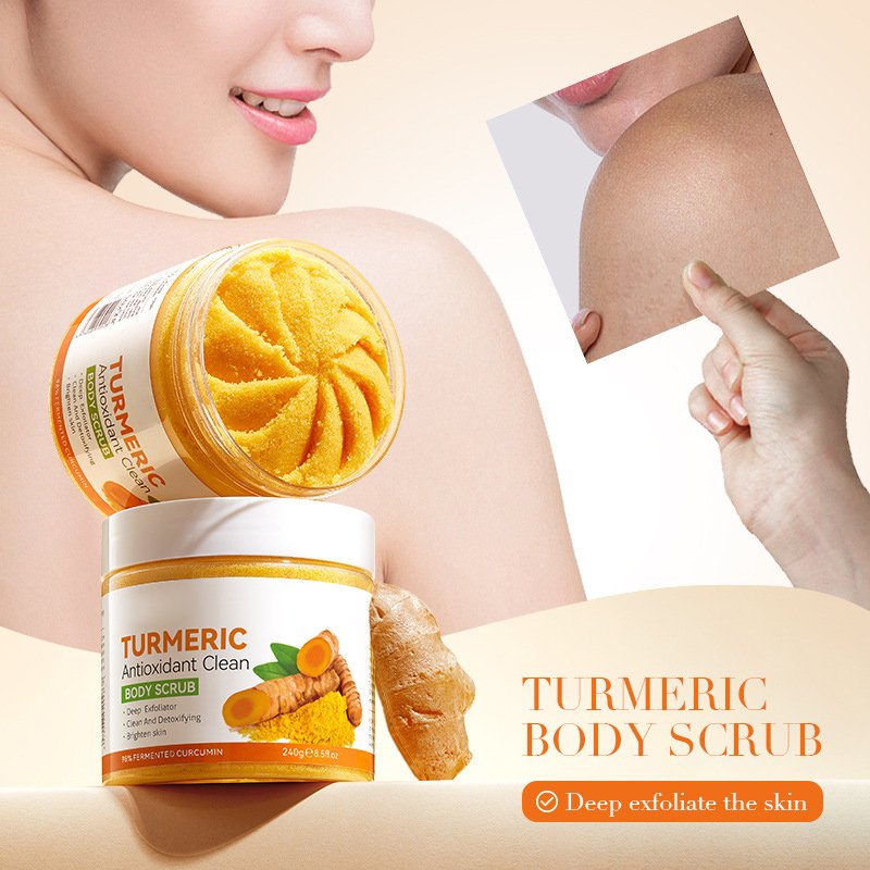 Private Label Wholesale Custom Logo 250G Exfoliating Whitening Natural Organic Smoothing Turmeric Body Scrub