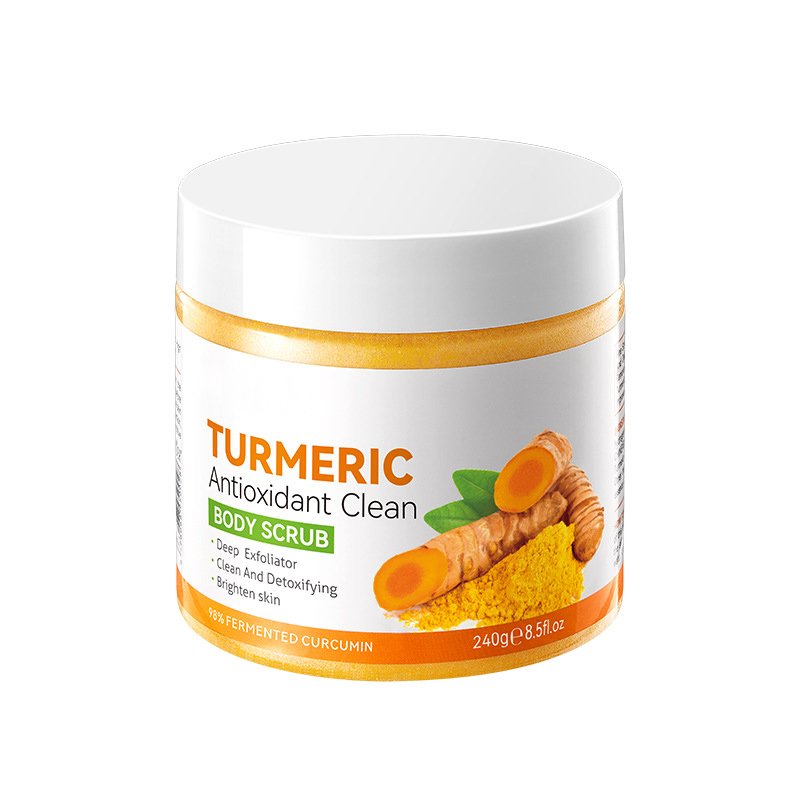 Private Label Wholesale Custom Logo 250G Exfoliating Whitening Natural Organic Smoothing Turmeric Body Scrub