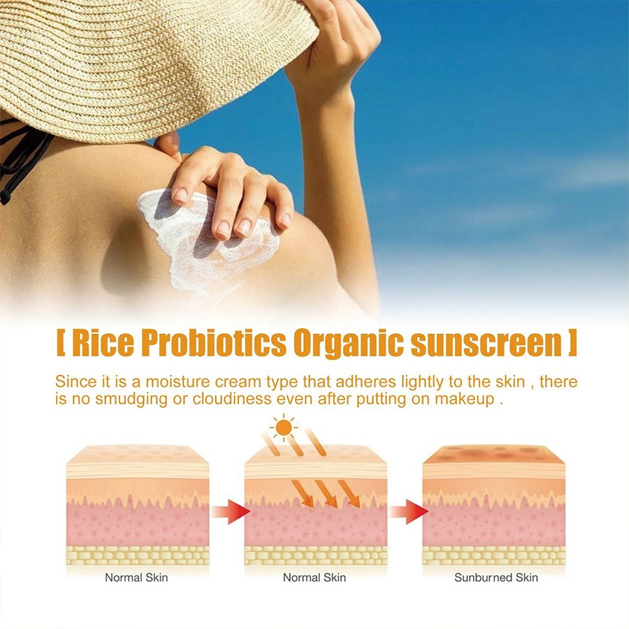 Natrual Whitening SPF 60 Organic Mineral Body Lotion Waterproof Sunscreen Cream for Sunburn Prevention Face & Tanning Care
