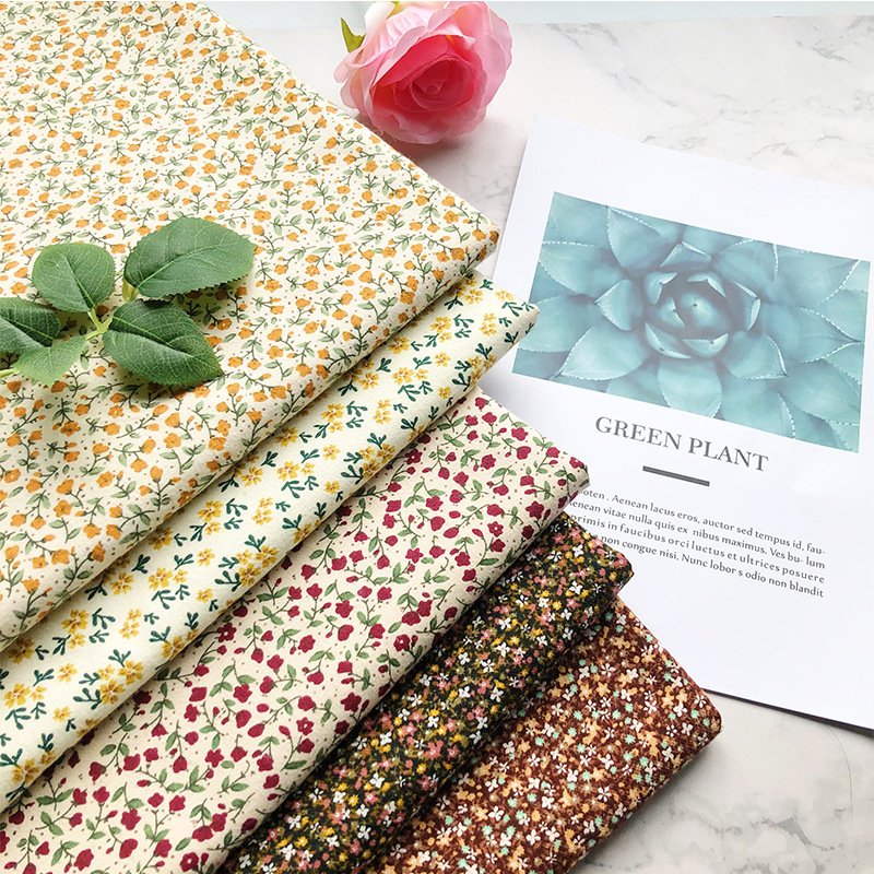 High Quality 21*21 108*58, Custom Woven Plain All Over Floral Digital Printing Organic Cotton Poplin Fabrics Rundong Roll pack/