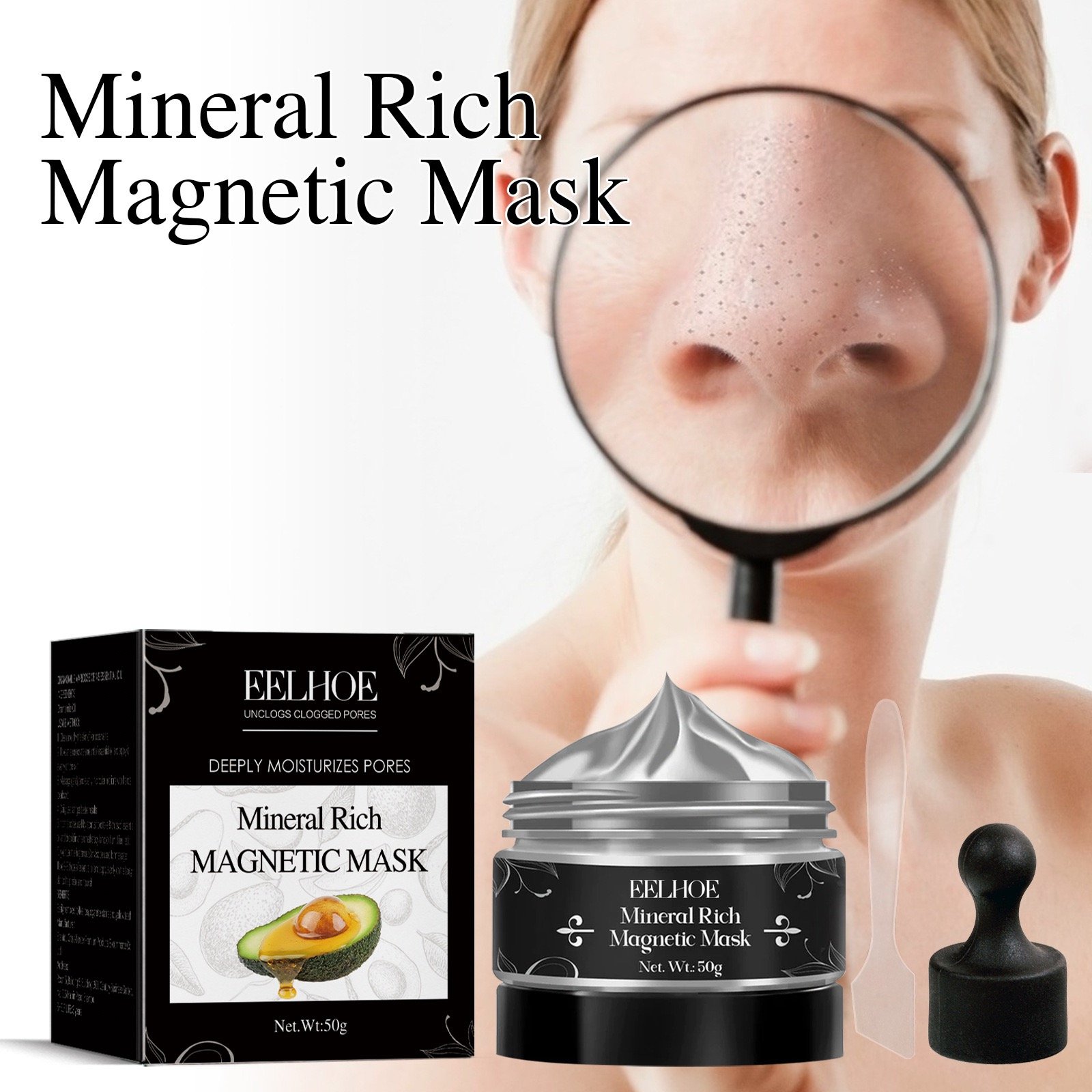 Avocado Oil Pore Clay Cleansing Face Mask Organic Black Head Remover Cream Mask
