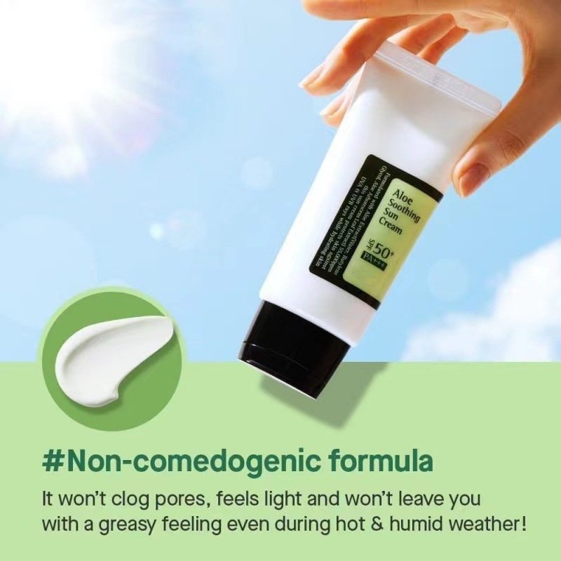 Coosrx Korean Anti UVA UVB Sun Cream SPF50 PA+++ Face Sunscreen 50ml Aloe Vera One-Stop UV Protection Soothing Sunblock
