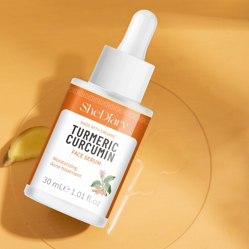 Customized SheDiary Lemon Oil Turmeric Serum Peptides Lightening Whitening Acne Pimple Removal Dark Spot Corrector Skin Care