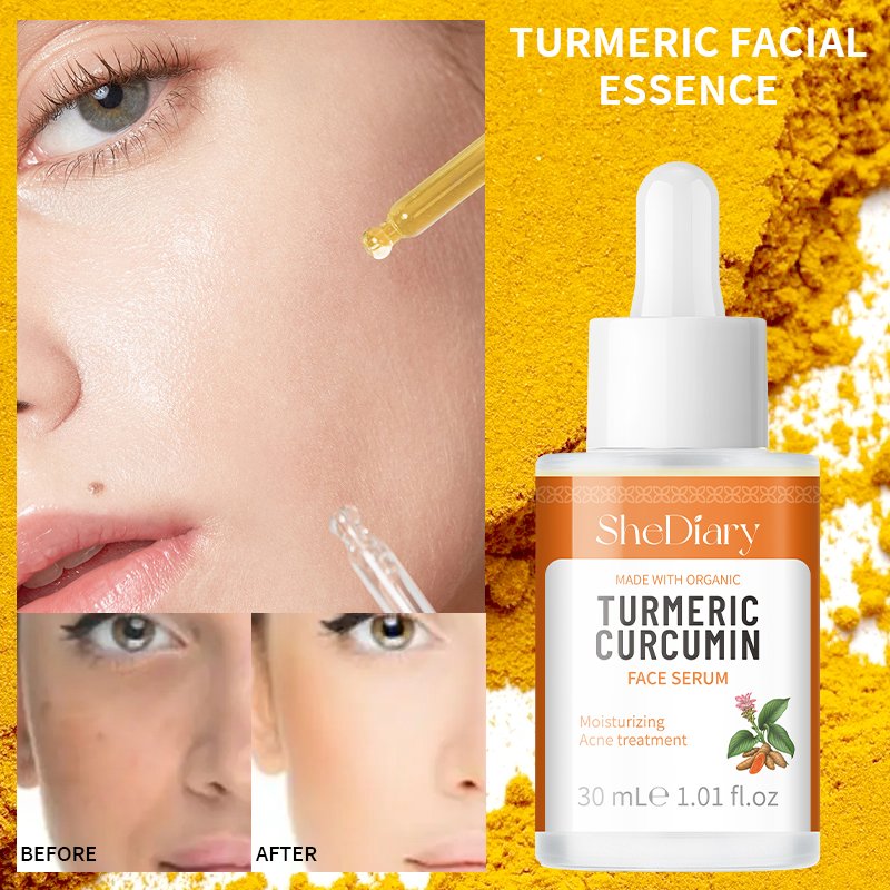 Customized SheDiary Lemon Oil Turmeric Serum Peptides Lightening Whitening Acne Pimple Removal Dark Spot Corrector Skin Care