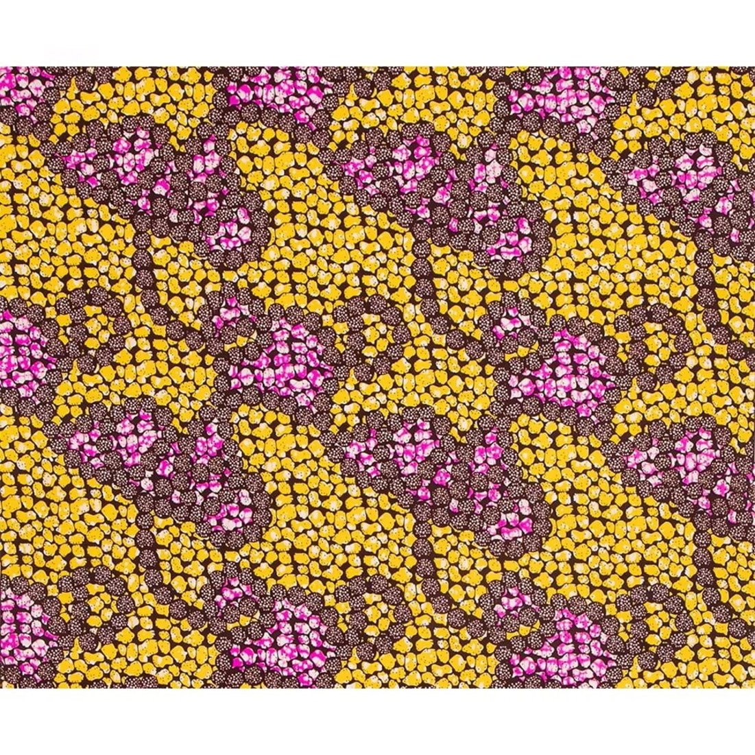 Cotton Printed African Culture Patterns Wax Printed Cotton Fabric Vibrant Design Textile Crafts 120gsm Weight