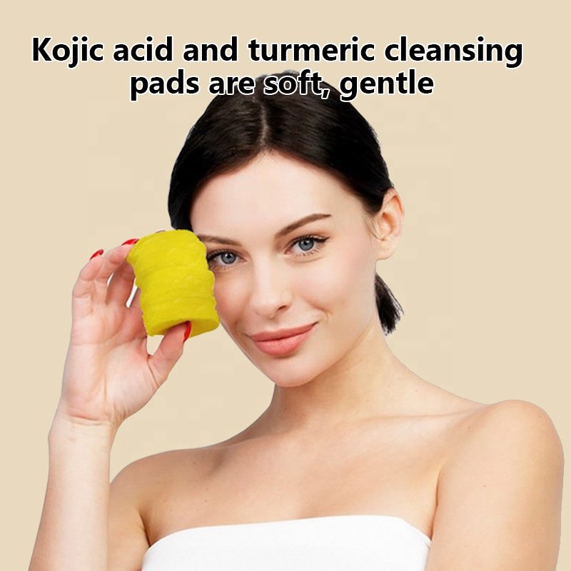Private Label exfoliating for turmeric face pad kojic acid and tumeric cleanser pads with high quality