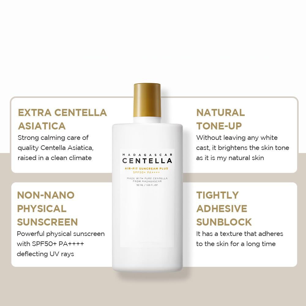 50mL korean Skincare Madagascar Centella Air-fit Suncream Plus