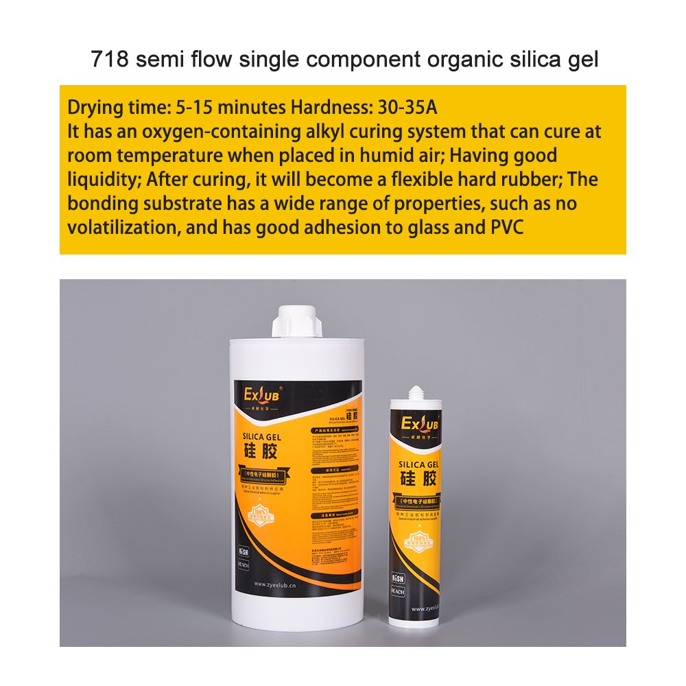718 semi flow room temperature curing single component organic silicone automotive lighting, two wheeler household appliances
