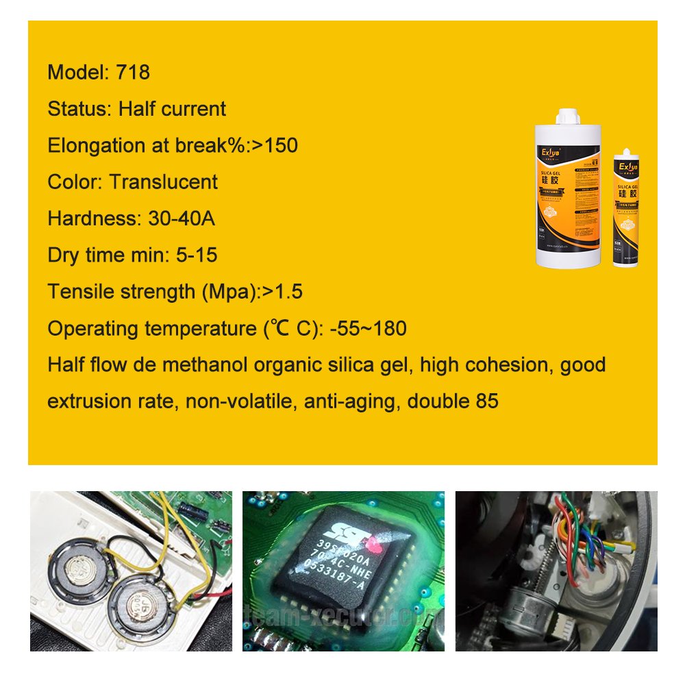 718 semi flow room temperature curing single component organic silicone automotive lighting, two wheeler household appliances