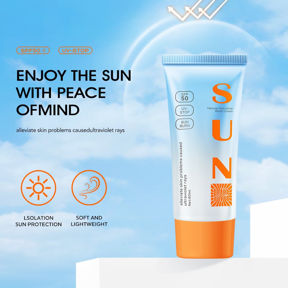 Best selling Organic UV protection cosmetic sun cream Private Label sunblock SPF50+ sunscreen tanning for skin care products