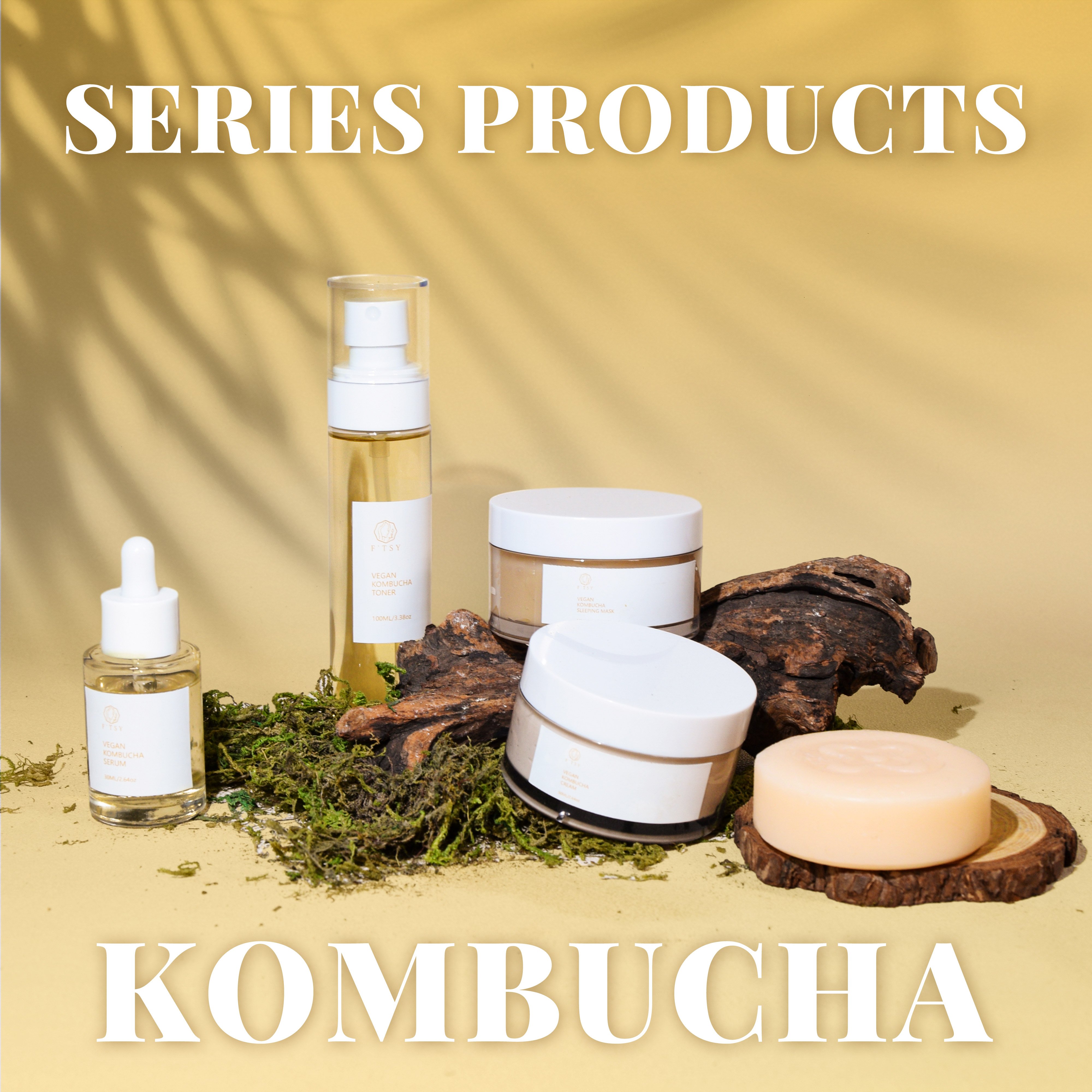 Private Label Organic Kombucha Smoothing Hydrating Moisturizer Skin Care Set (new)