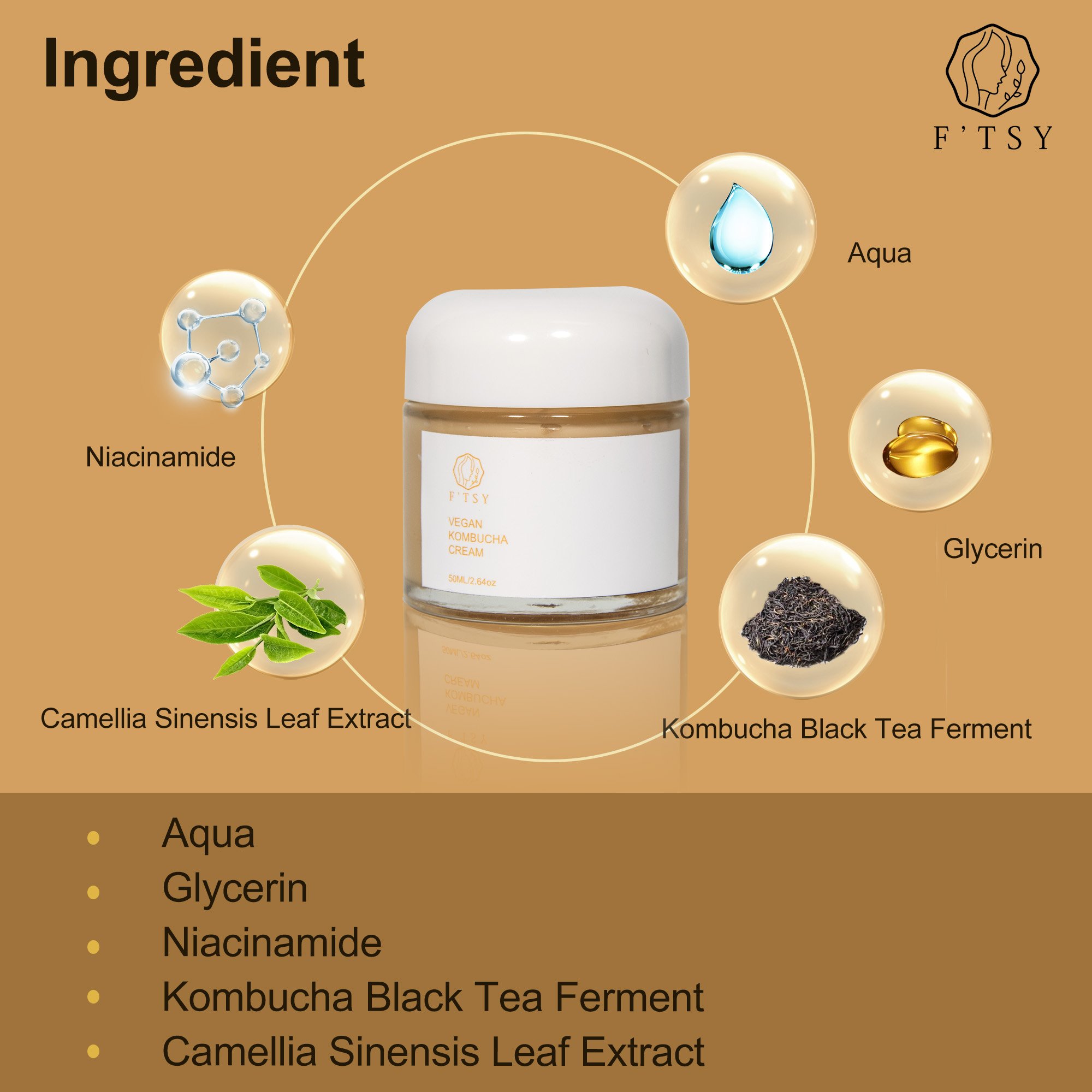 Private Label Organic Kombucha Smoothing Hydrating Moisturizer Skin Care Set (new)