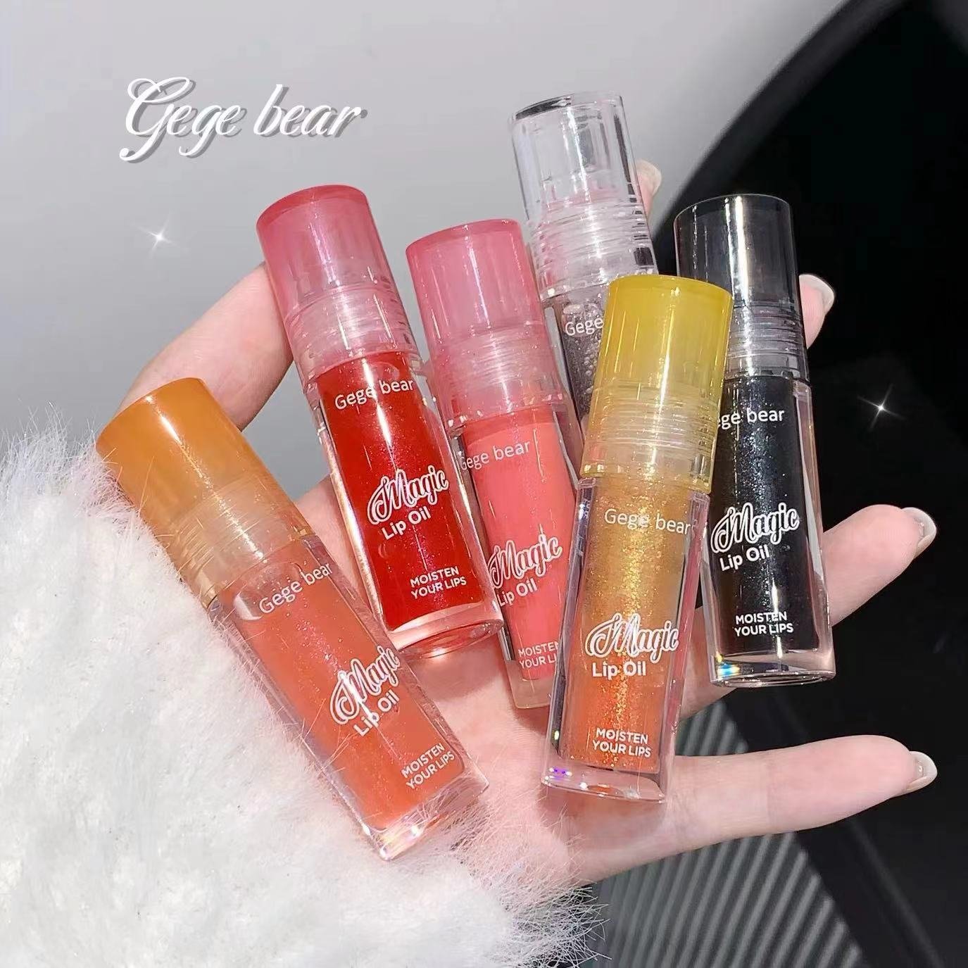 Gegebear Wholesale Lip Gloss Set Boxes Clear And Tender Moisturizing Water Gloss Mirror Glaze Overlay Shiny Lip Oil Set