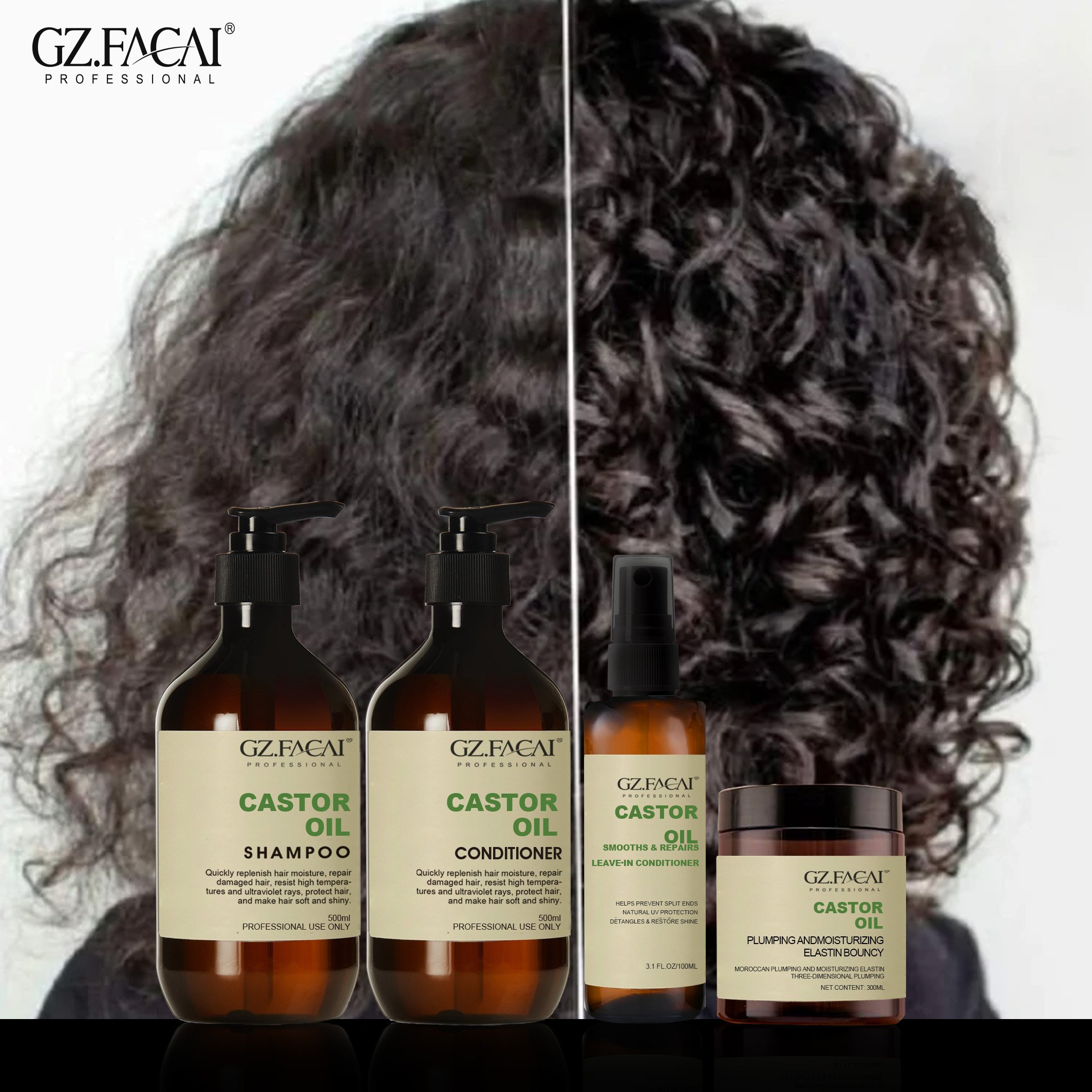 OEM Custom Brand Wholesale Hot Selling Organic Herbal Hair Wig shampoo care and Soften Waves Hair Curl Cream Set