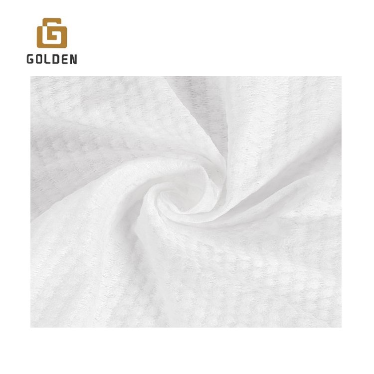 Golden Custom print lot stock white bamboo viscose Spunlace nonwoven Non woven Fabric roll