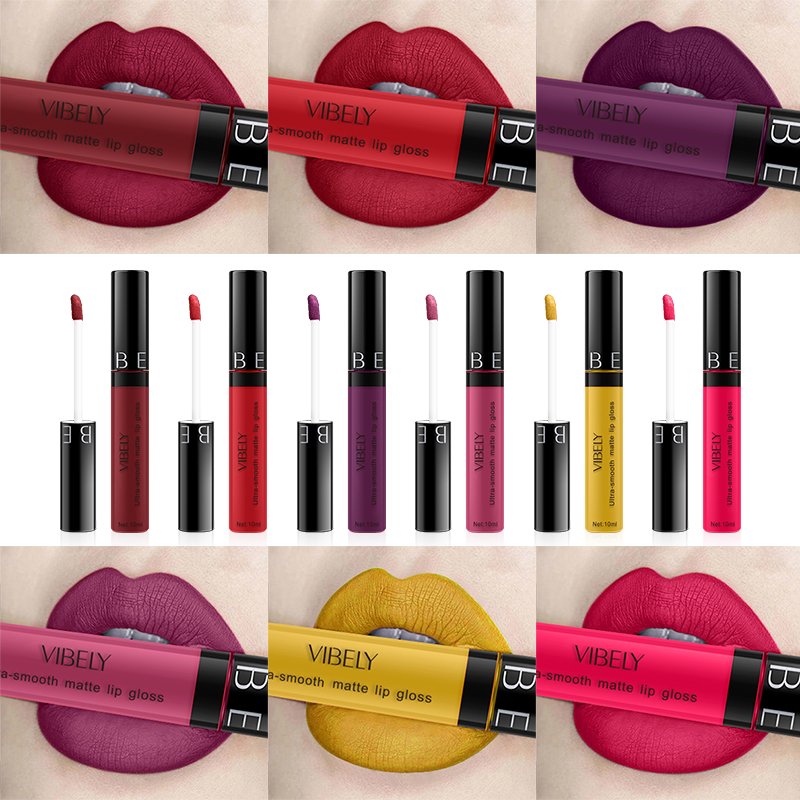 Lip Beauty Makeup 24 Hours Lasting Waterproof Moisturizing Lipstick Pigment 29 Colors Nude Matte Lip Gloss