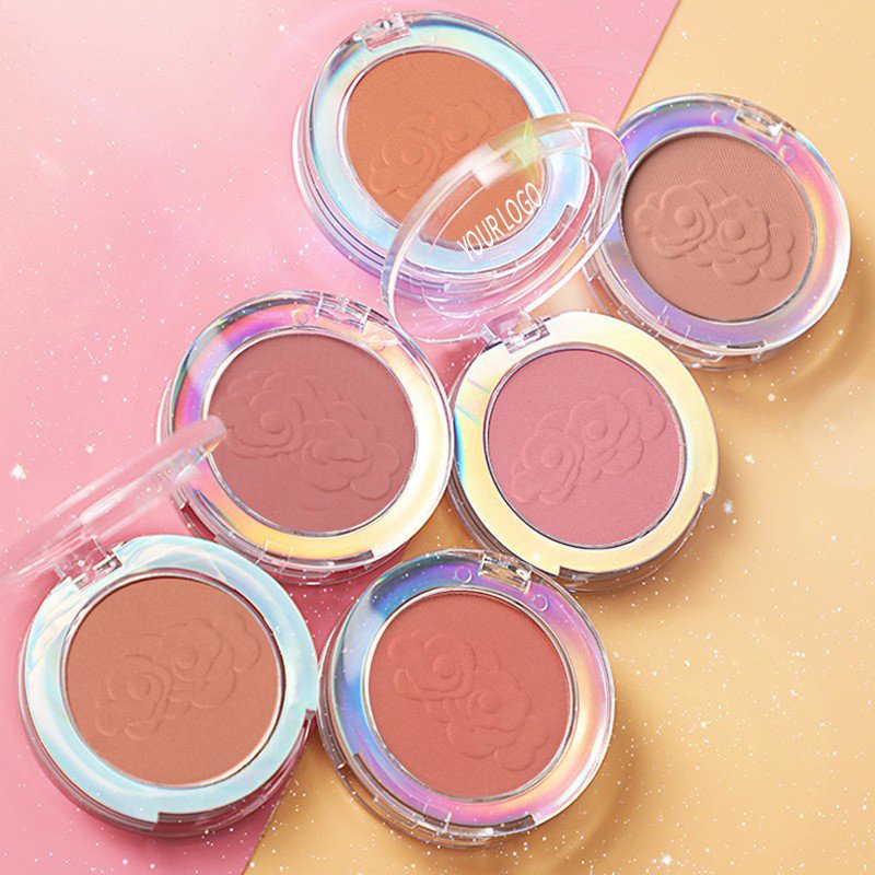 Cosmetic Pressed Powder Blusher Makeup DIY High Pigment Organic Private Label Matte Shimmer Blush Palette Pink Powdered No Logo