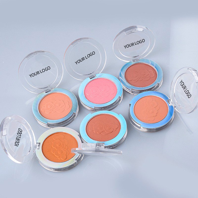 Cosmetic Pressed Powder Blusher Makeup DIY High Pigment Organic Private Label Matte Shimmer Blush Palette Pink Powdered No Logo