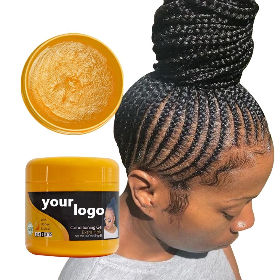 New arrivals 16oz Honey extract Edge Control shine Jam conditioning gel for 4C Hair as good quality as shine jam