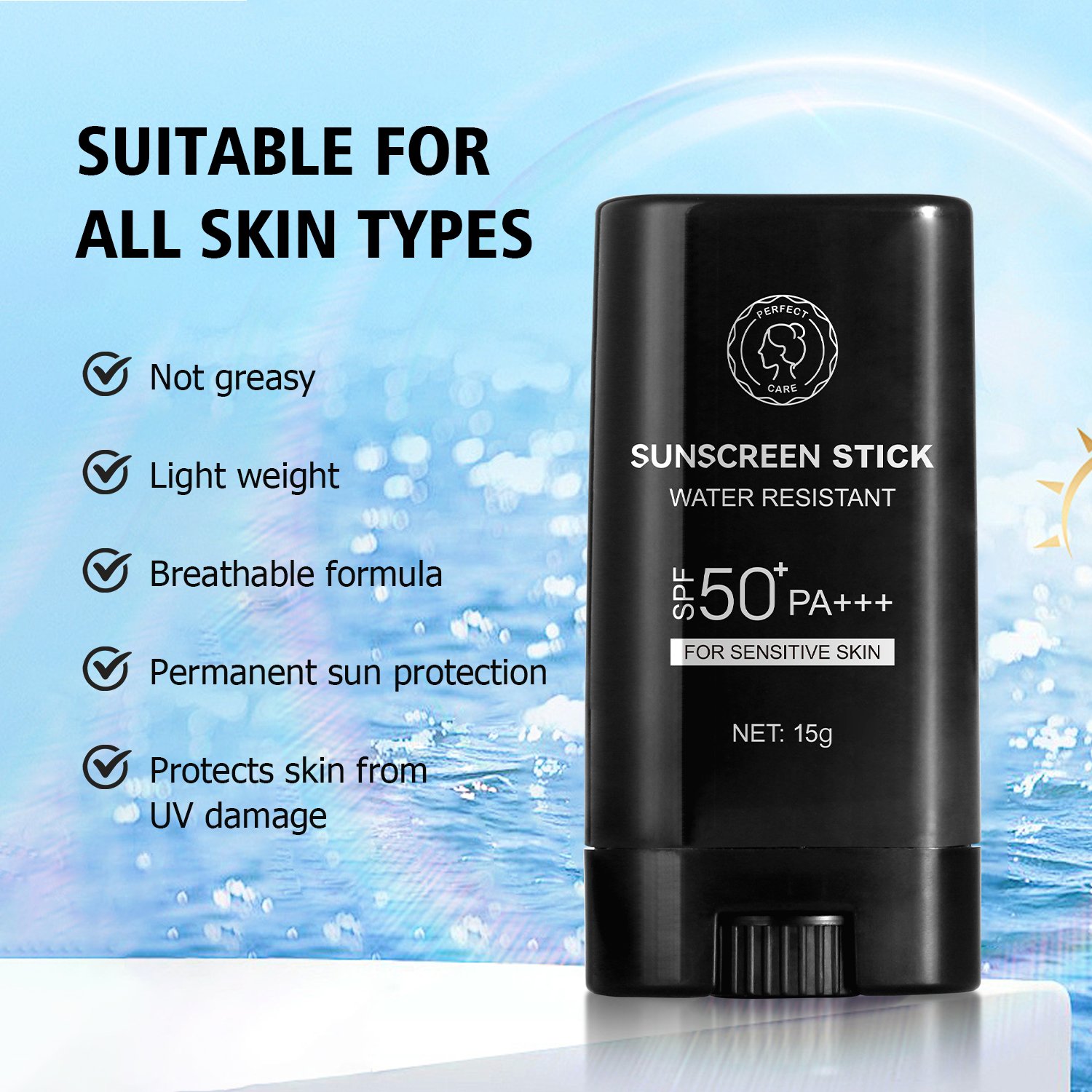 Private Label OEM Cream/Liquid Color Zinc O Sunscreen Stick Vegan Mineral Herbal SPF 50 Sunscreen Suitable for Sensitive Skin