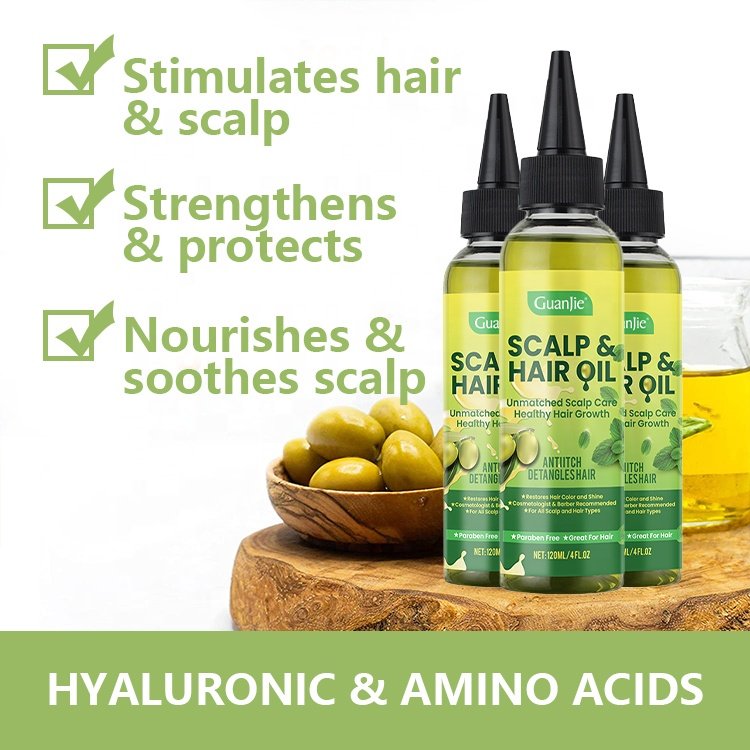 Custom Logo Olive Hair Scalp oil Wholesale Natural And Pure Nourishing Exotic Scalp Oil Relief Promote Growth Hair Oil
