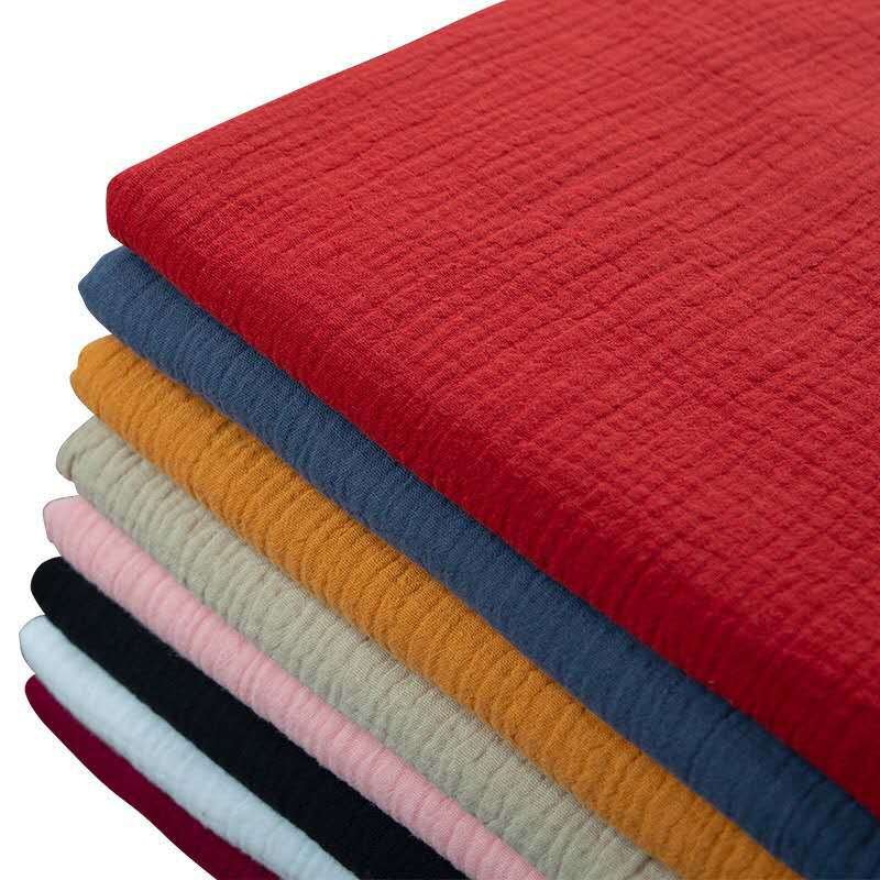 2022 In Stock Eco-friendly, 20*60 Sand Washing Cotton Double Gauze Double Crepe Thickened Fabric for Baby Drool Towel Pajama/