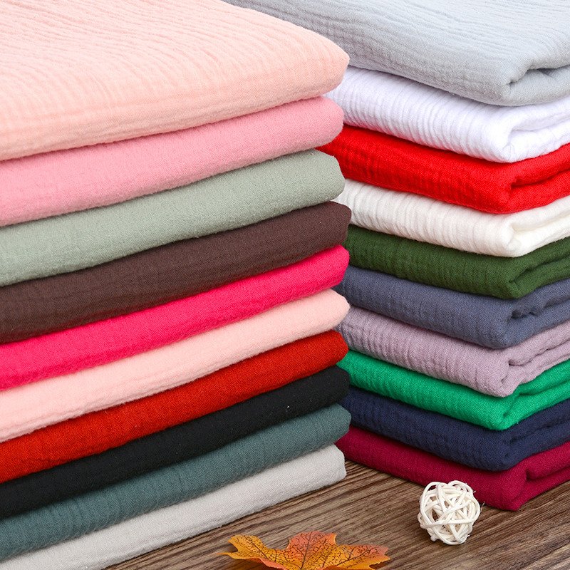 2022 In Stock Eco-friendly, 20*60 Sand Washing Cotton Double Gauze Double Crepe Thickened Fabric for Baby Drool Towel Pajama/