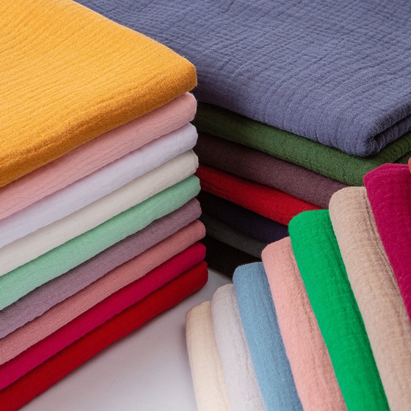 2022 In Stock Eco-friendly, 20*60 Sand Washing Cotton Double Gauze Double Crepe Thickened Fabric for Baby Drool Towel Pajama/