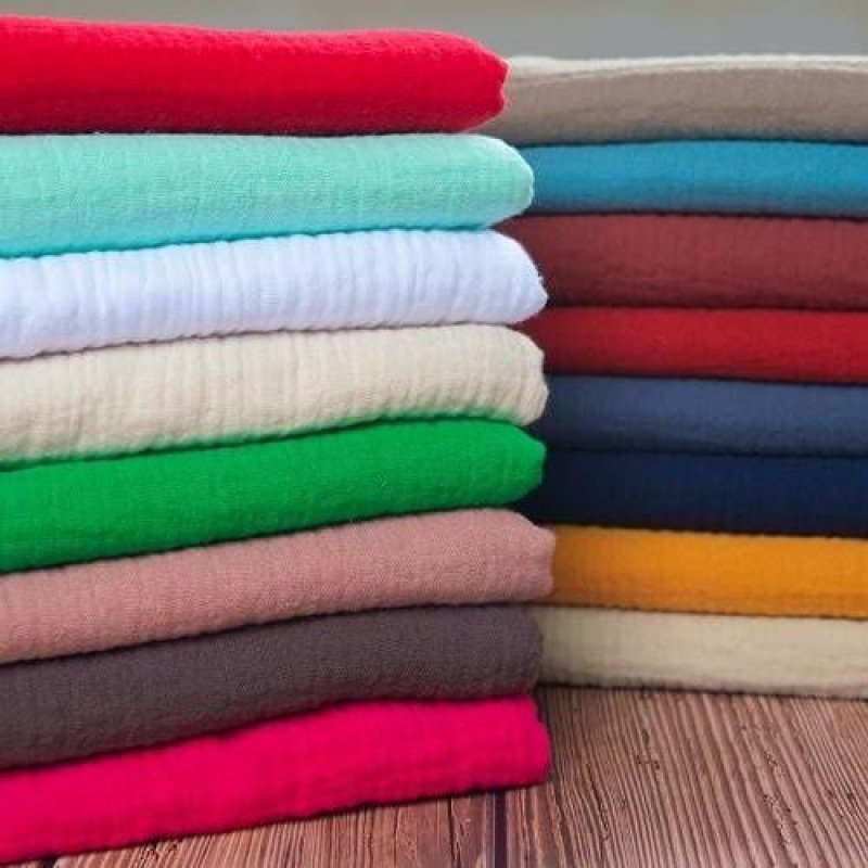 2022 In Stock Eco-friendly, 20*60 Sand Washing Cotton Double Gauze Double Crepe Thickened Fabric for Baby Drool Towel Pajama/
