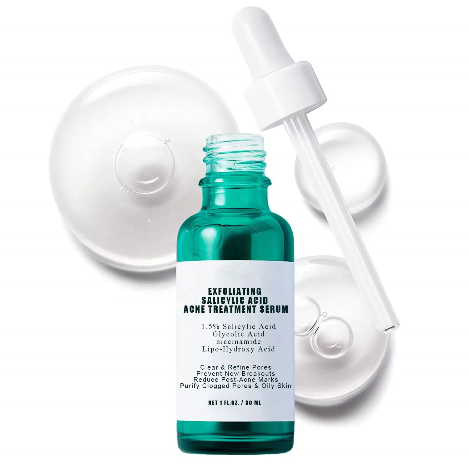 Salicylic Acid Acid Acne Serum Shrink Pores Exfoliating Remove Acne Blackheads Skin Care Face Serum