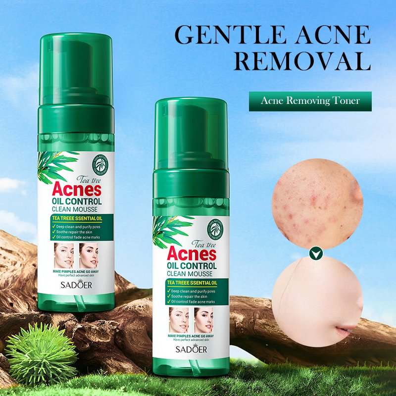 NEW 150g Wholesale Private Label Skin Care Anti Acne Oil Control Gentle Cleansing Tea Tree Bubble Cleanser clean mousse