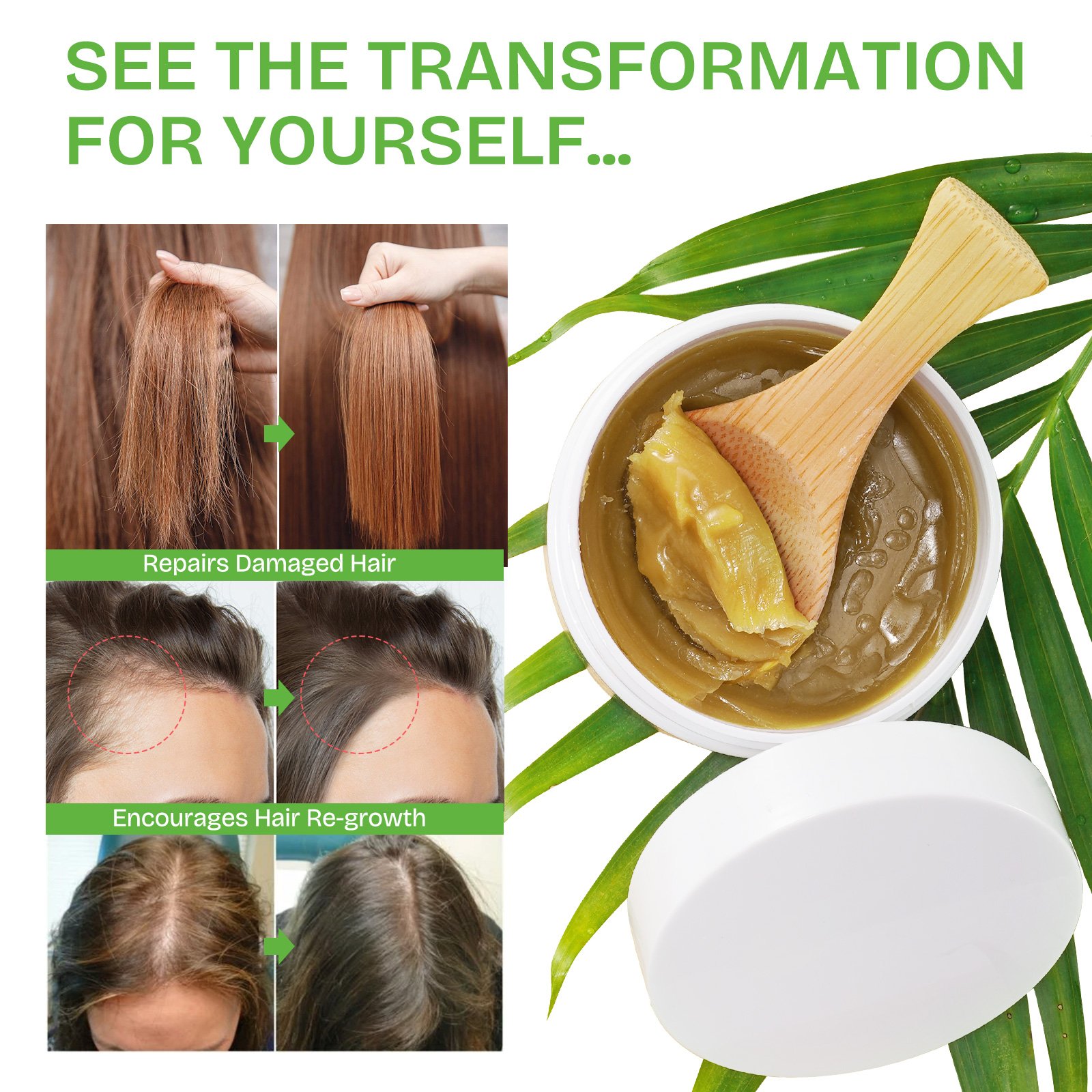WORSAM Organic Cold Pressed Hair Growth Oil Butter Moisturizing Smoothing Unrefined Raw Batana Oil Set for Men and Women