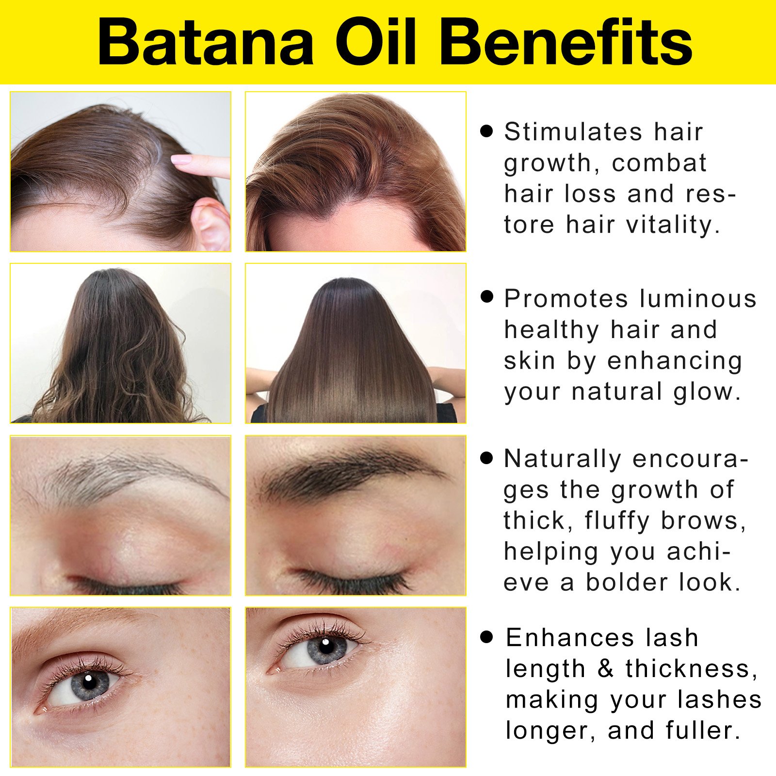 WORSAM Organic Cold Pressed Hair Growth Oil Butter Moisturizing Smoothing Unrefined Raw Batana Oil Set for Men and Women