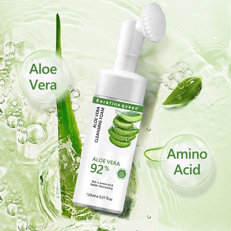 Aloe Vera 92% Cleansing Foam Amino Acid Face Wash Moisturizing Gentle and Hydrating Facial Cleanser
