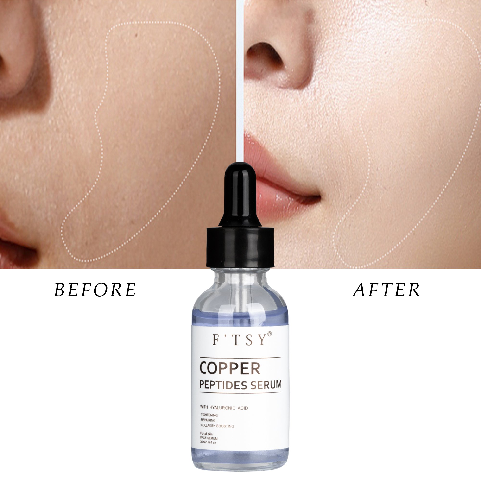 Private Logo Custom Blue Copper Peptide Anti-wrinkle Moisturizing Hydrating Skin Growth Factor Face Serum