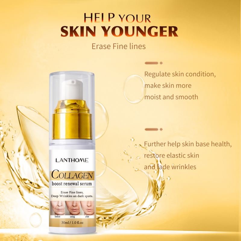 Collagen Boost Anti Aging Peptide Serumfor Face SkinCare Glow Protect Wrinkles Fine Lines Hydrating Moisturizing Firming Essence