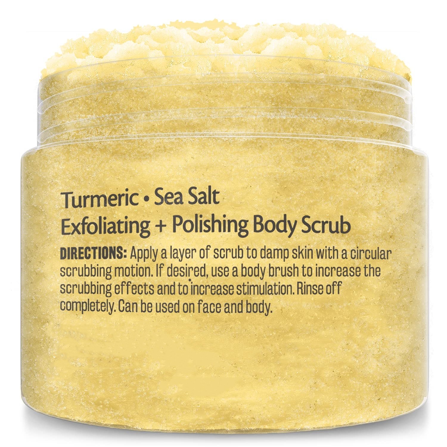 Gently Exfoliating Moisturizing Skincare Turmeric Skin Collagen Coconut Oil Face Hand Foot Body Scrub