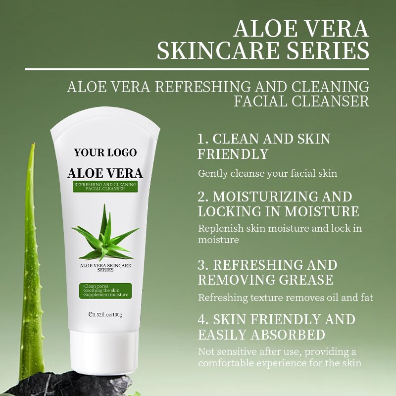 Private Label natural Organic Skin Care Aloe Vera Moisturizing Whitening repairing anti aging acne Skin Care Set