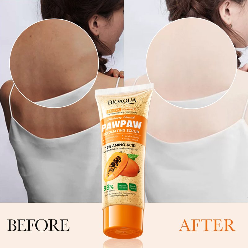 Private Label Beauty Products BIOAQUA Papaya Vitamin C Whitening Body Exfoliating Scrub Skin Brightening Smooth Organic
