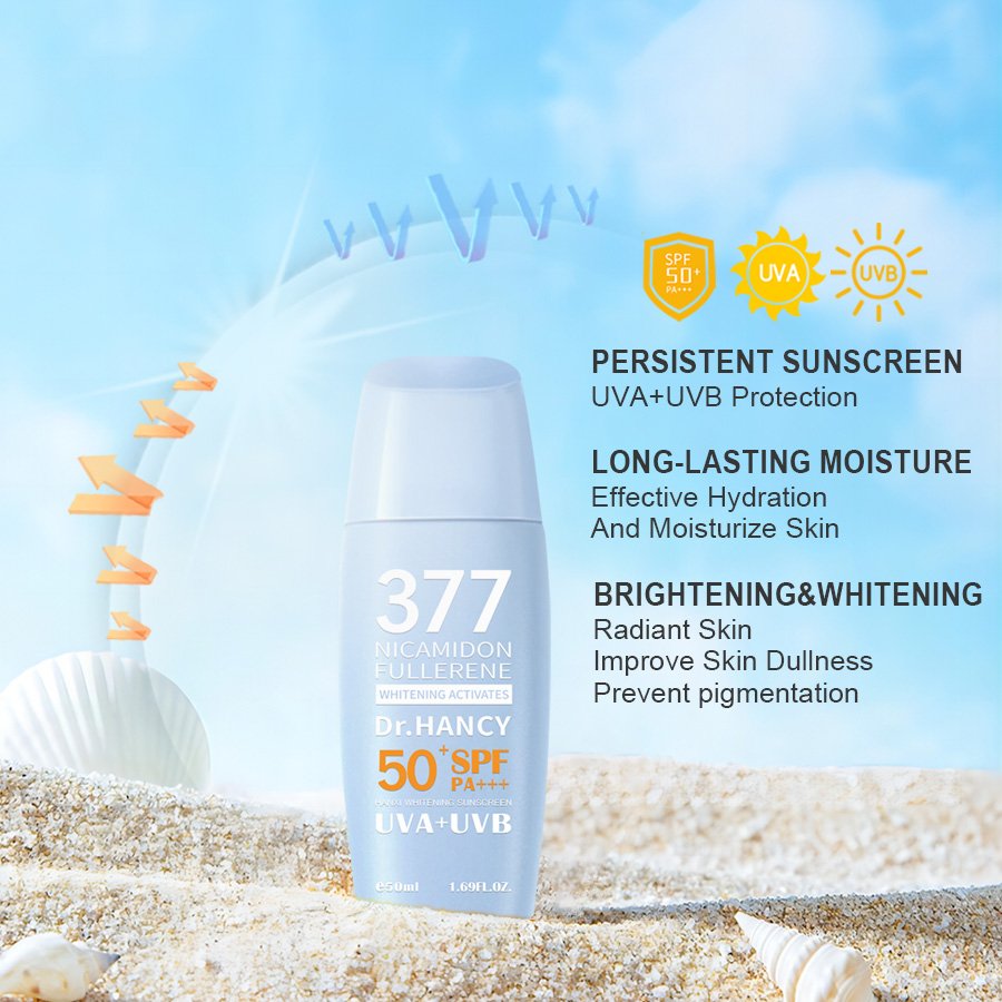 377 SUN-BLOCKING CREAM 50mL Nicamidon Niacinamide Sunscreen SPF50+ PA+++ UVA UVB Protection Whitening Sun Block Sunscreen