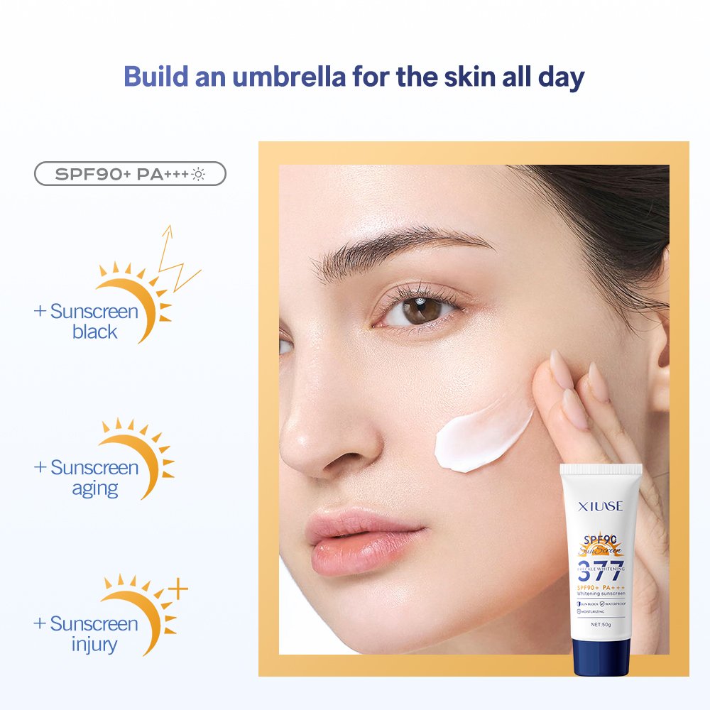 High sun protection spf90+ sun cream lotion Private label women cosmetics sun block organic sunscreen tanning for skin face care