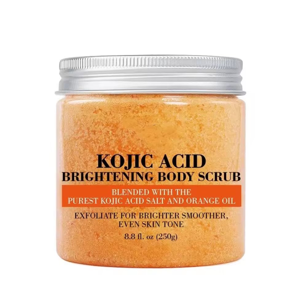 New Style Natural Exfoliator Anti-Aging Orange Oil Dead Sea Salt Kojic Acid Body Scrub For All Skin Type
