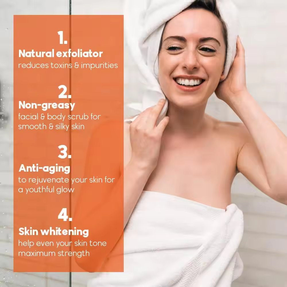 New Style Natural Exfoliator Anti-Aging Orange Oil Dead Sea Salt Kojic Acid Body Scrub For All Skin Type