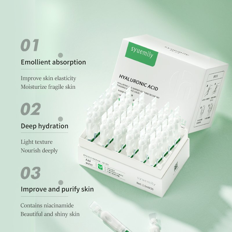 Private Label Skin Care Brightening Repairing Anti Aging Small Molecele Hyaluronic Acid Ampoule Serum