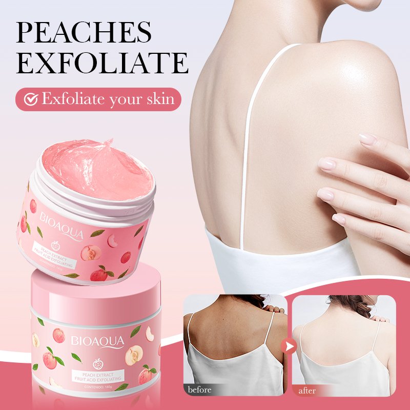 BIOAQUA Natural Organic Exfoliating Scrub Gel Honey Peach Moisturizing Whitening Brightening Body Cleaning Body Scrub For Adult
