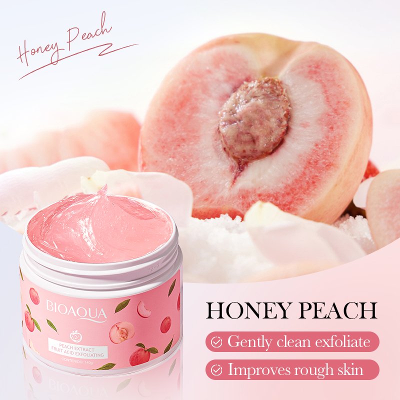 BIOAQUA Natural Organic Exfoliating Scrub Gel Honey Peach Moisturizing Whitening Brightening Body Cleaning Body Scrub For Adult