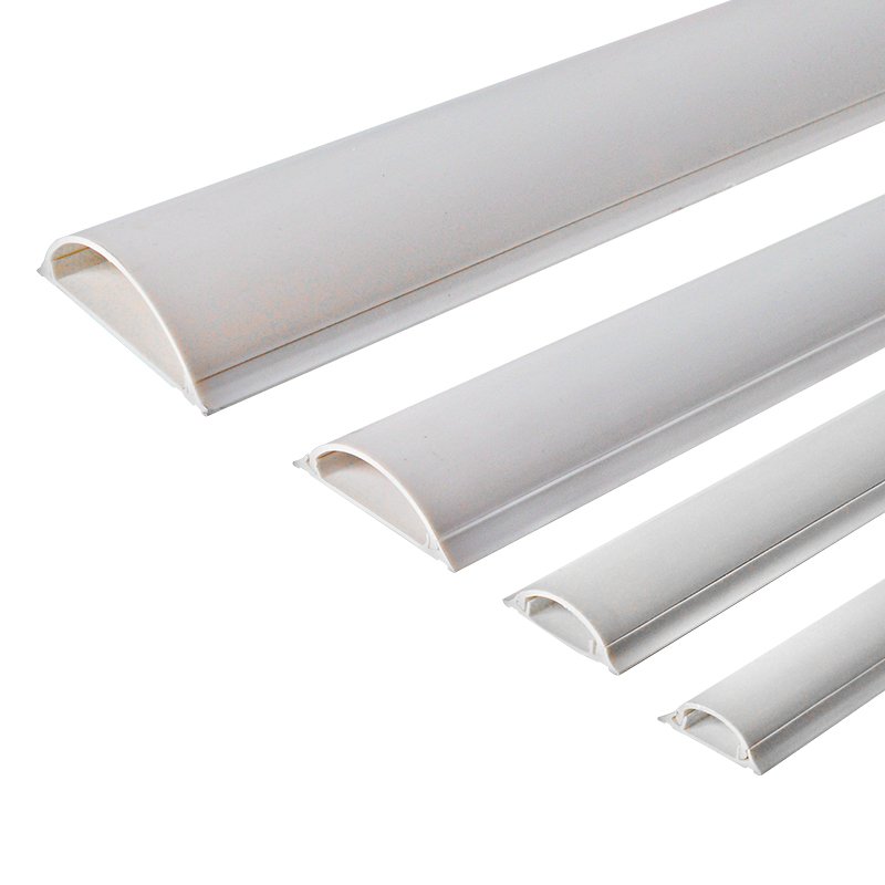 White Wall Mounted Arc Floor Cable Channel Pvc Cord Cover/Industrial Floor Trunking