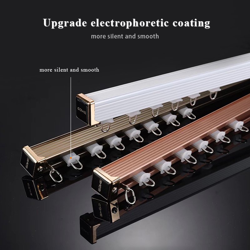 Brand New Product Home Mounted Ripple Fold Curtain Custom Aluminum Single Modern Ceiling Mounted Aluminum Double Curtain Track